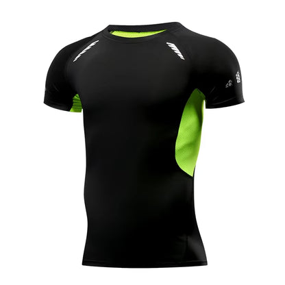 Men'S Running Compression Tshirts Quick Dry Soccer Jersey Fitness Tight Sportswear Gym Sport Short Sleeve Shirt Breathable