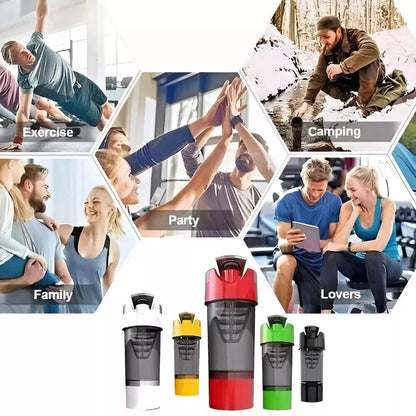 Shaker Bottle Protein Shaker Cup with Protein Creatine Compartment & Mixer 454Ml