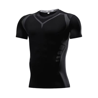 Men'S Running Compression Tshirts Quick Dry Soccer Jersey Fitness Tight Sportswear Gym Sport Short Sleeve Shirt Breathable