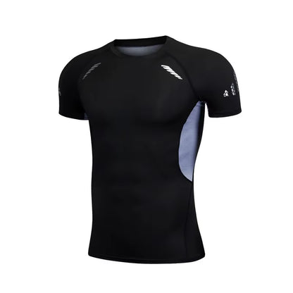 Men'S Running Compression Tshirts Quick Dry Soccer Jersey Fitness Tight Sportswear Gym Sport Short Sleeve Shirt Breathable