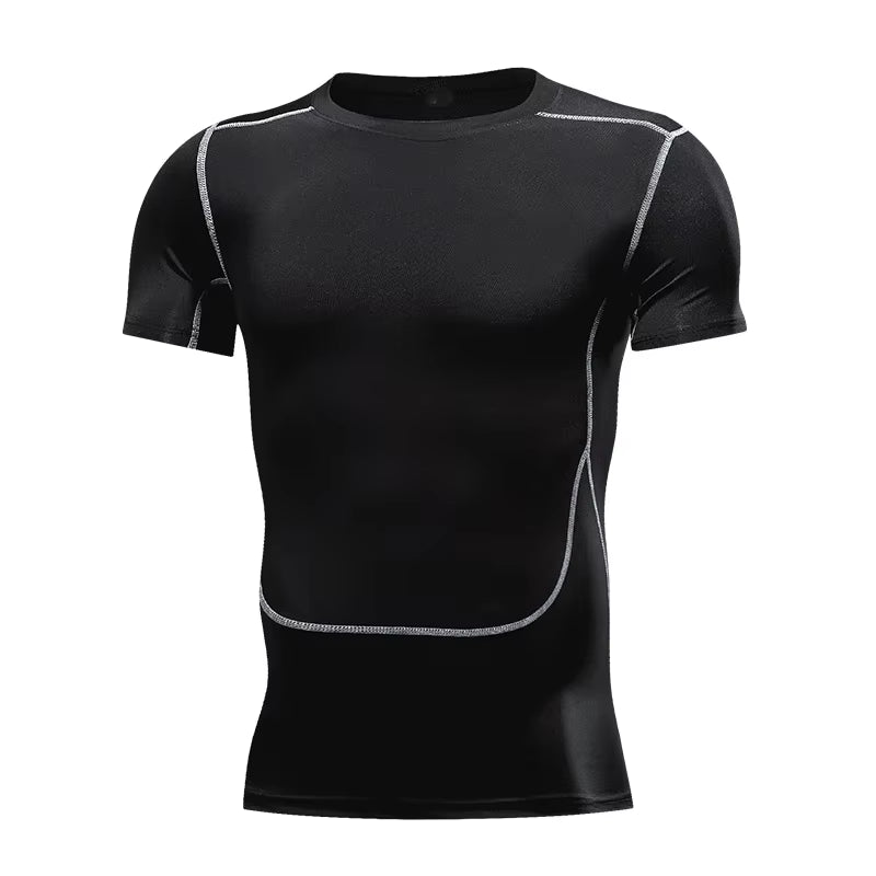 Men'S Running Compression Tshirts Quick Dry Soccer Jersey Fitness Tight Sportswear Gym Sport Short Sleeve Shirt Breathable