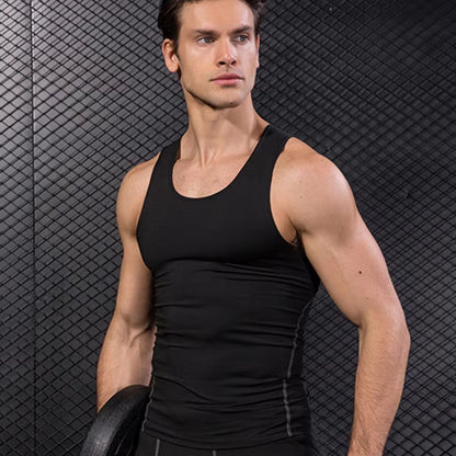 Quick Dry Compression Sleeveless Running Shirt Men Gym Fitness Tank Tops High Stretch Bodybuilding Vest Summer Clothes Customize