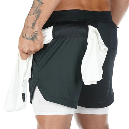 Running Shorts Men Gym Sports Shorts 2 in 1 Quick Dry Workout Training Gym Fitness Jogging Short Pants Summer Men Shorts 2023