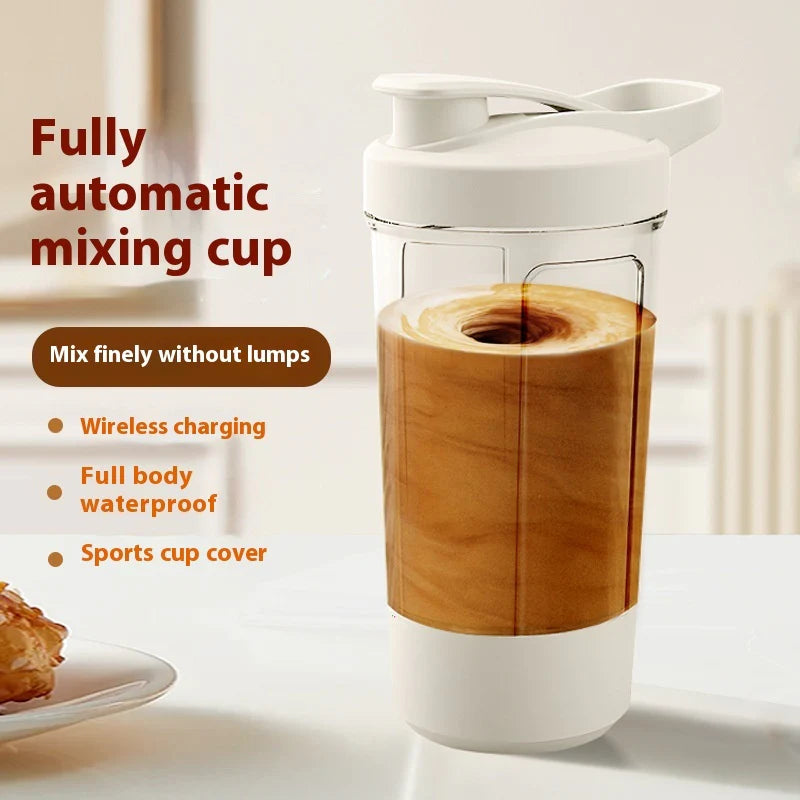 400ML 14Oz Electric Protein Powder Mixing Cup Automatic Shaker Mixer Shake Bottle Milk Coffee Blender Kettle Fro Gym 1200Mah