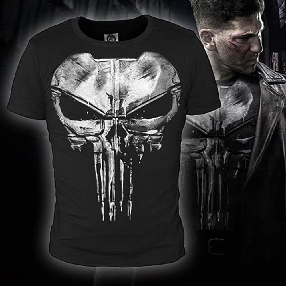 3D Punisher Short Sleeve Compression Casual Shirt T Shirt Male 3 D T-Shirt for Male Punishing Body Building Long Sleeved T-Shirt